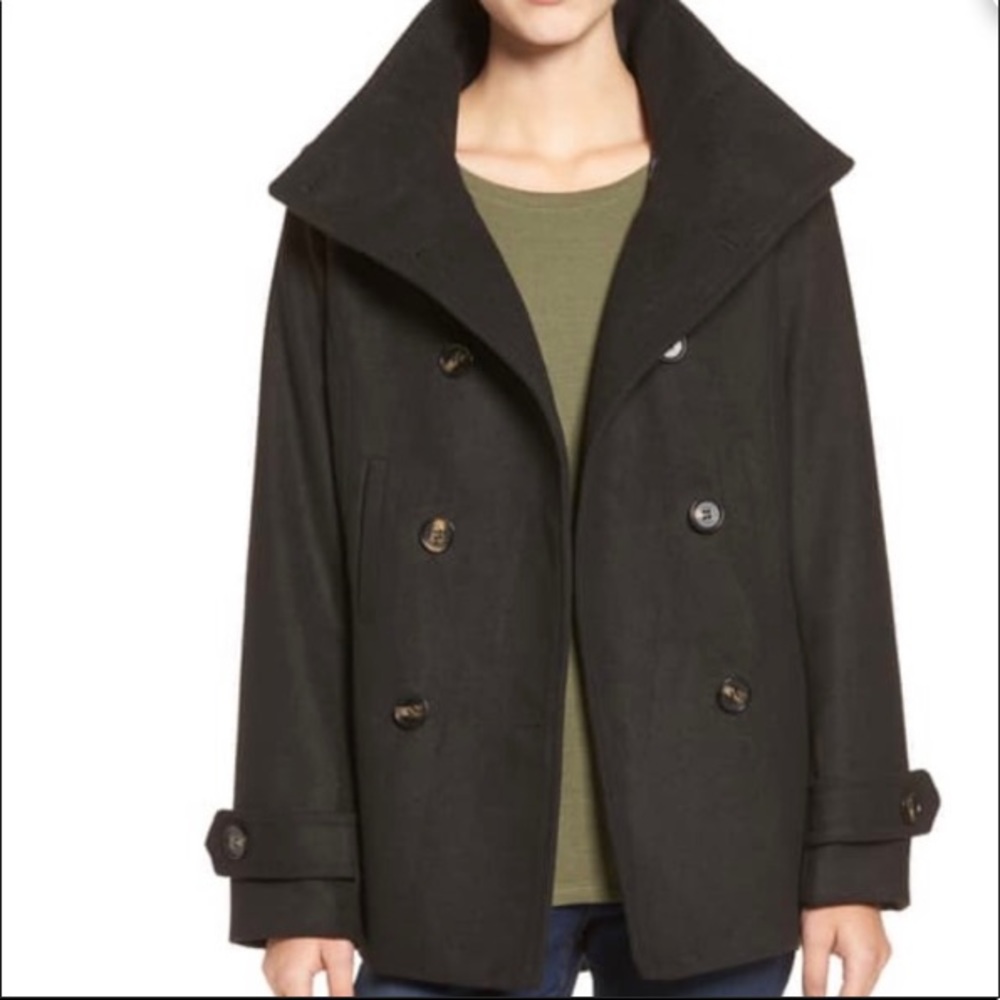 Black Thread and Supply Pea Coat